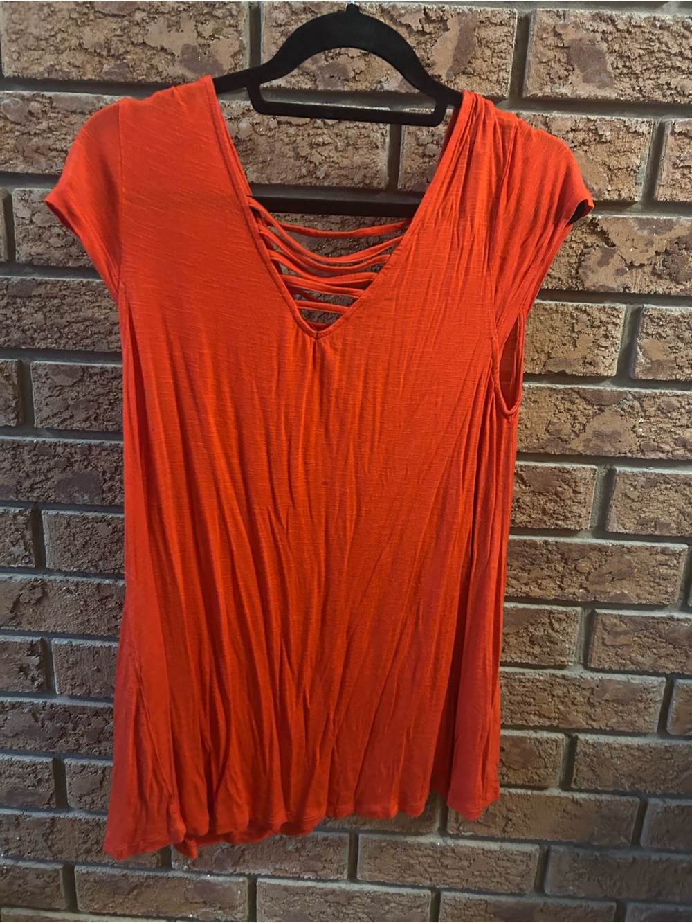 Women’s red Strappy V-Neck Tunic Top